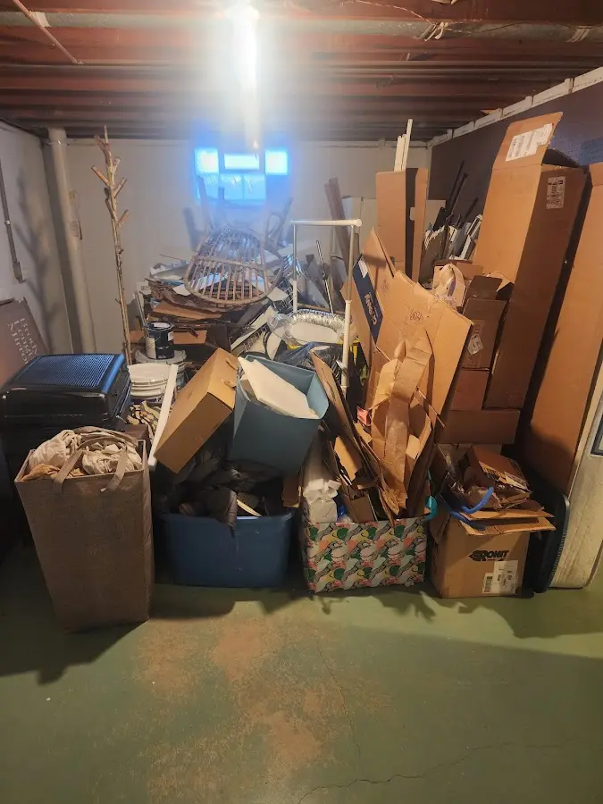 Roll-off dumpster container at job site for 8 Yard Dumpster Rental in Plain City